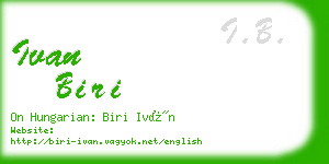 ivan biri business card